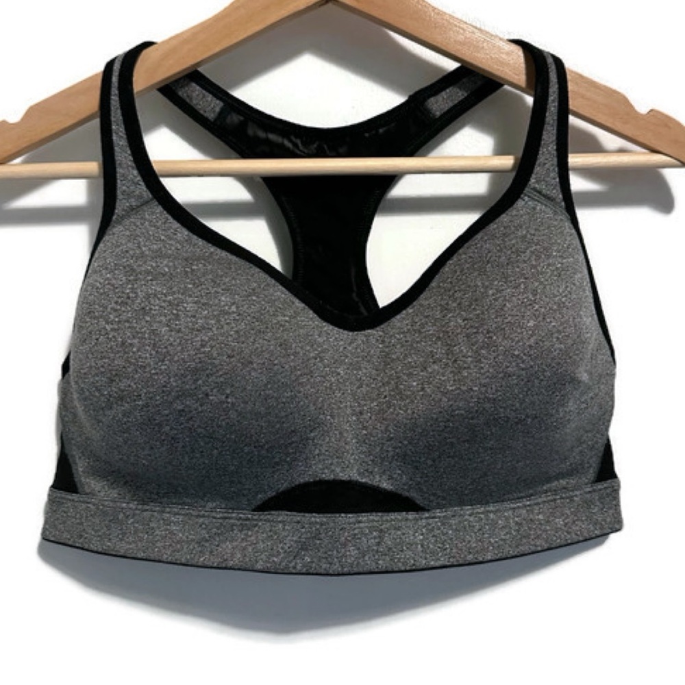 Old Navy Gray and Black Sports Bras with Racerback and Moisture-Wicking Fabric